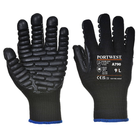 Portwest A790 Anti-Vibration 10 Rubber Chloroprene Glove Black