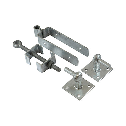 Timco Adjustable Fieldgate Hinge Set With Hook On Plate