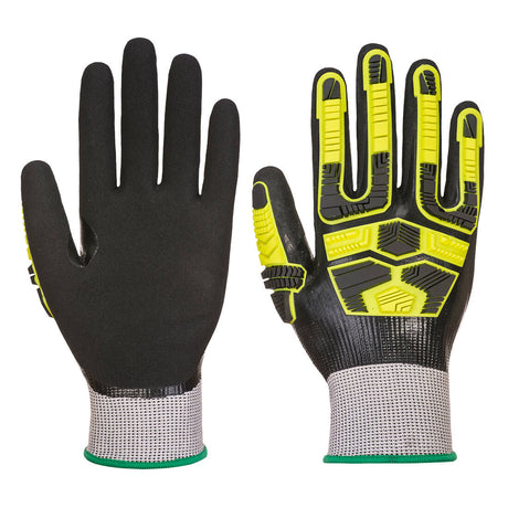 Portwest AP55 Impact D18 Nitrile Sandy TPR Waterproof Glove Grey/Black