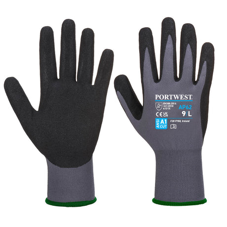 Portwest AP62 Grip 15 Nitrile Sandy Aqua Glove Grey/Black