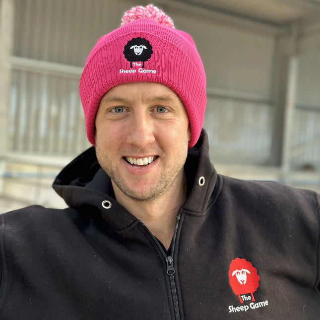 Adult Bobble Hat - Pink Sheep Game