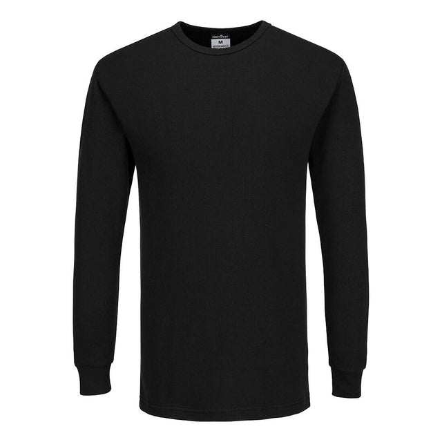 Portwest B123 Thermal T-Shirt Long Sleeve Black
