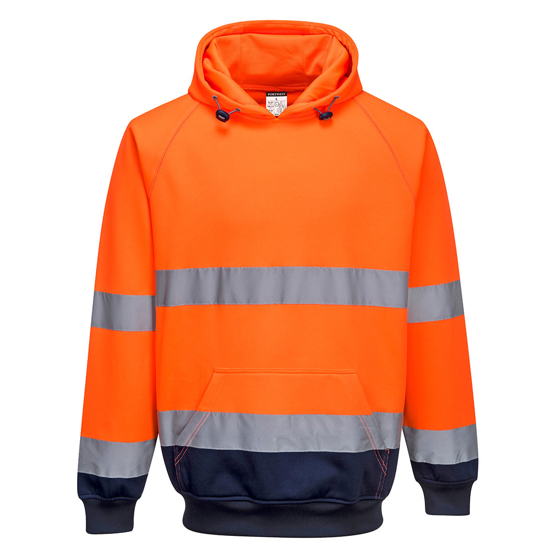 Portwest B316 Hi-Vis Contrast Hoodie Orange/Navy