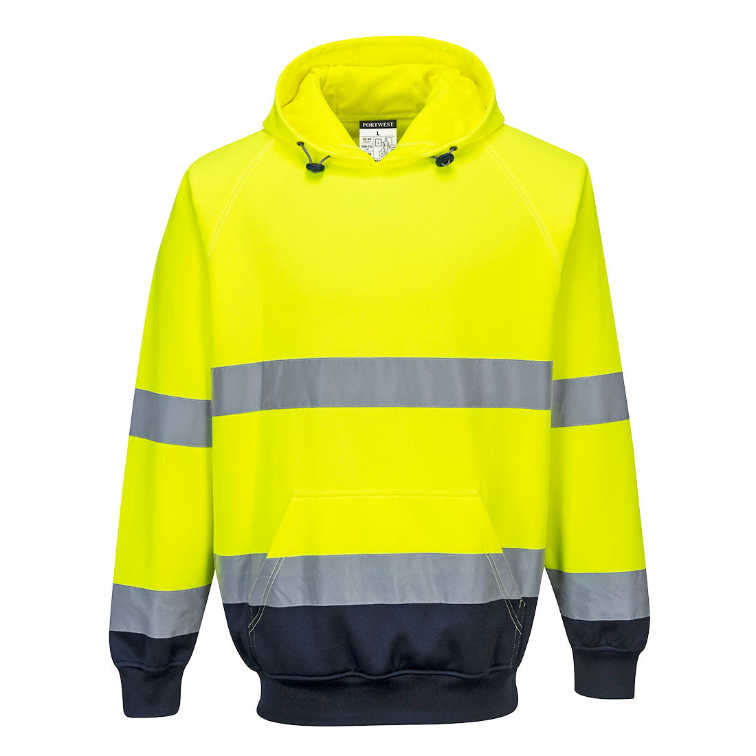 Portwest B316 Hi-Vis Contrast Hoodie Yellow/Navy
