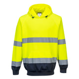 Portwest B316 Hi-Vis Contrast Hoodie Yellow/Navy
