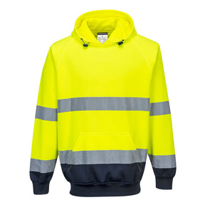 Portwest B316 Hi-Vis Contrast Hoodie Yellow/Navy