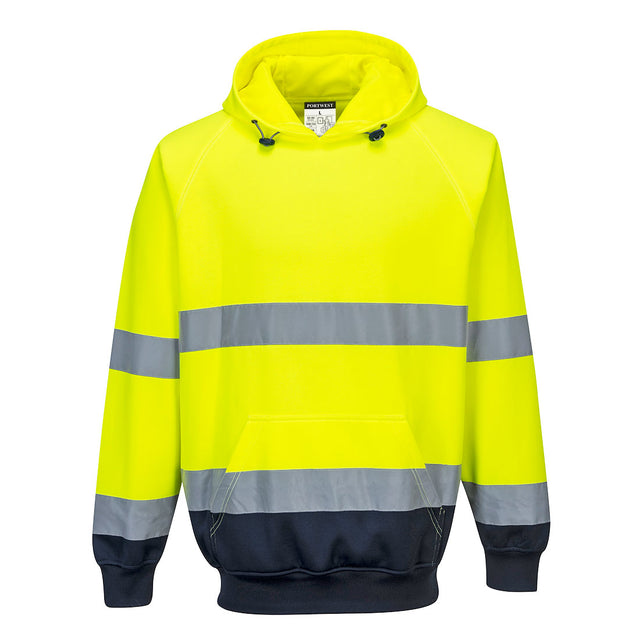 Portwest B316 Hi-Vis Contrast Hoodie Yellow/Navy