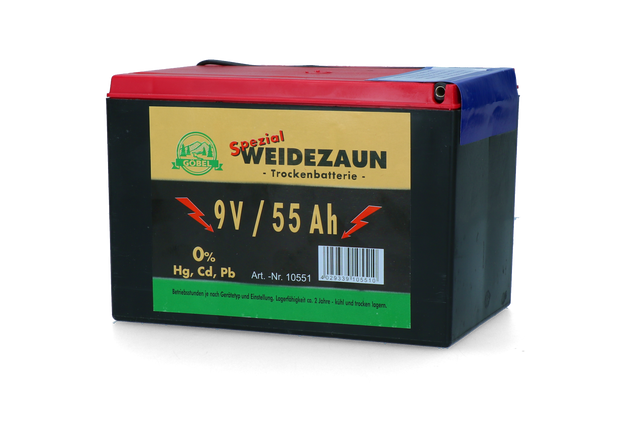 Battery Dry 9V/55Ah (H11.5 x L16.5 x W11.2 cm)