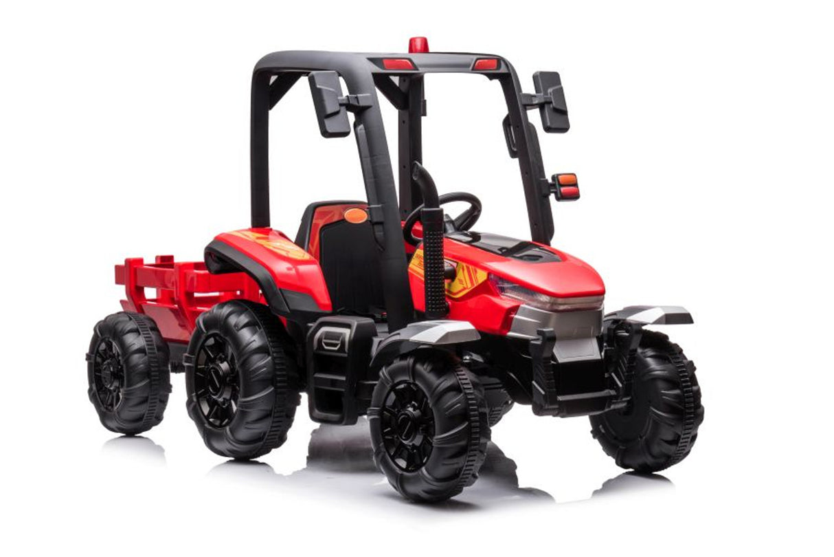 AgriPow 24V Electric Ride On Tractor with Trailer Red