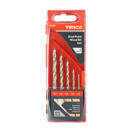 Timco HSS Brad Point Wood Bit Sets