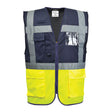 Portwest C276 Paris Hi-Vis Contrast Executive Vest Yellow/Navy