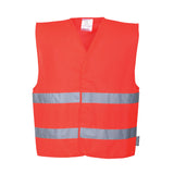 Portwest C474 Hi-Vis Two Band Vest Red