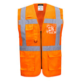 Portwest C496 Madrid Hi-Vis Half Mesh Executive Vest Orange