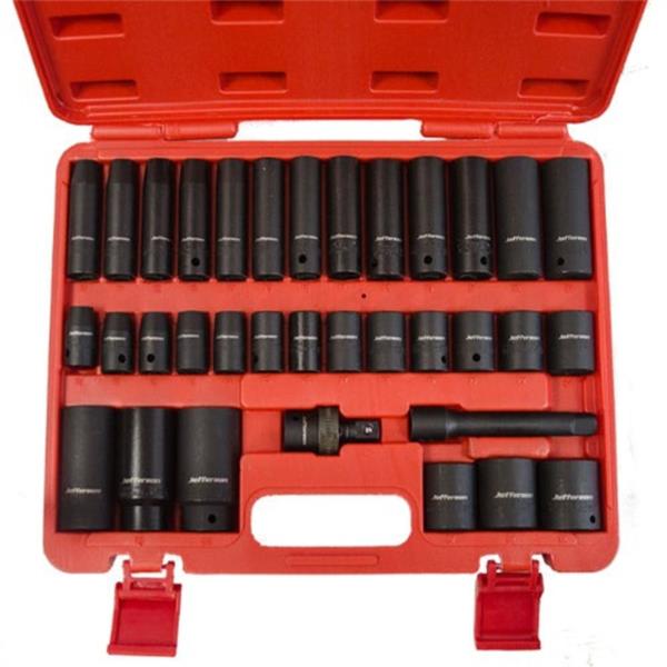 Jefferson 34pc 1/2'' Standard & Deep Impact Socket Set
