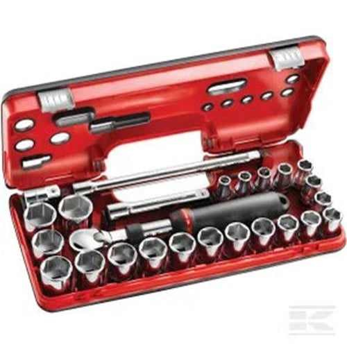 Socket set 1/2" 25-part