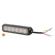 Warning light LED, 18W, 12-24V, amber, bolt on, 128x28x19mm