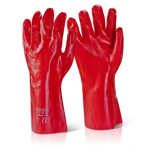 PVC Red Gauntlet Gloves