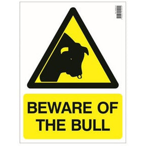 Beware Of The Bull Farm Sign