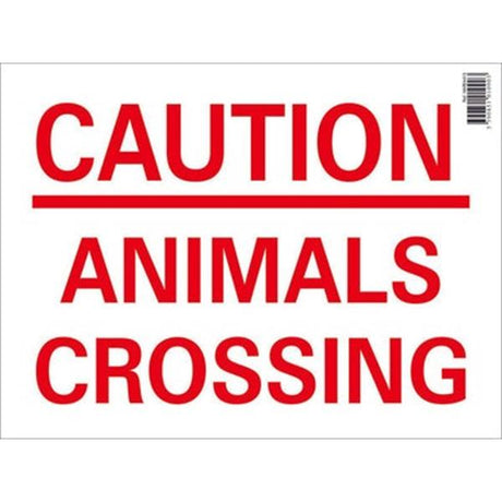 Caution Animals Crossing Farm Sign