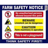 Farm Safety Notice Sign