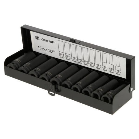KRAMP Impact Socket Set Long 1/2in 10pcs