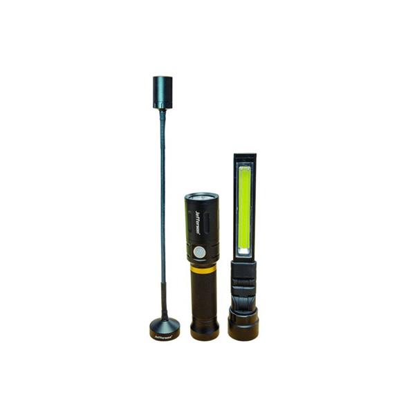 Jefferson 300lm 3-in-1 Interchangeable Rechargeable LED Lamp & Torch Kit
