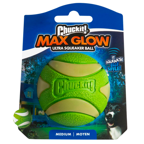 Chuckit! Max Glow Ultra Squeaker Ball M