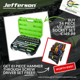 Jefferson 34 Piece 1/2 Socket Set