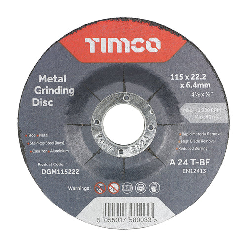 Timco Bonded Abrasive Disc - For Grinding