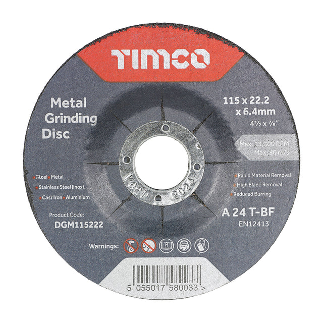 Timco Bonded Abrasive Disc - For Grinding