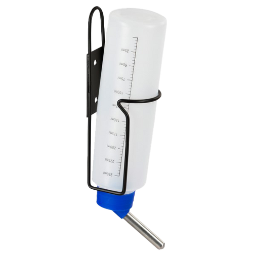 Drinking bottle with metal holder