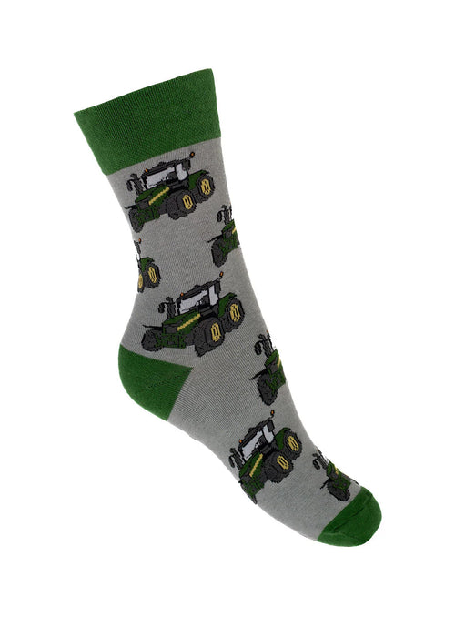 Green Tractor Socks | Crew