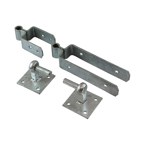 Timco Double Strap Fieldgate Hinge Set With Hook On Plate