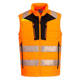 Portwest DX479 DX4 Hi-Vis Hybrid Baffle Bodywarmer Orange/Black