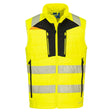 Portwest DX479 DX4 Hi-Vis Hybrid Baffle Bodywarmer Yellow/Black