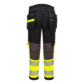 Portwest EV442 EV4 Hi-Vis Stretch Detachable Holster Class 1 Trousers Yellow/Black
