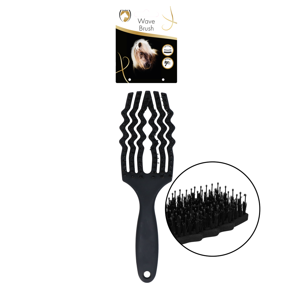 Excellent Horse Wave Brush Black
