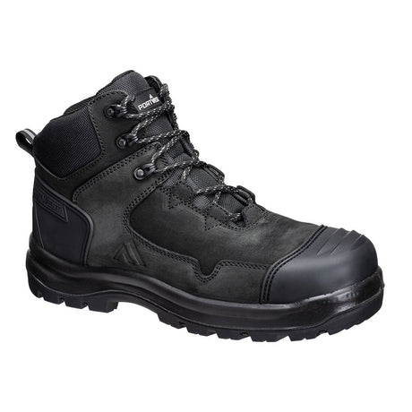 Portwest FD04 Composite Nubuck Leather Mid Boot S3S HRO SR FO SC LG Black