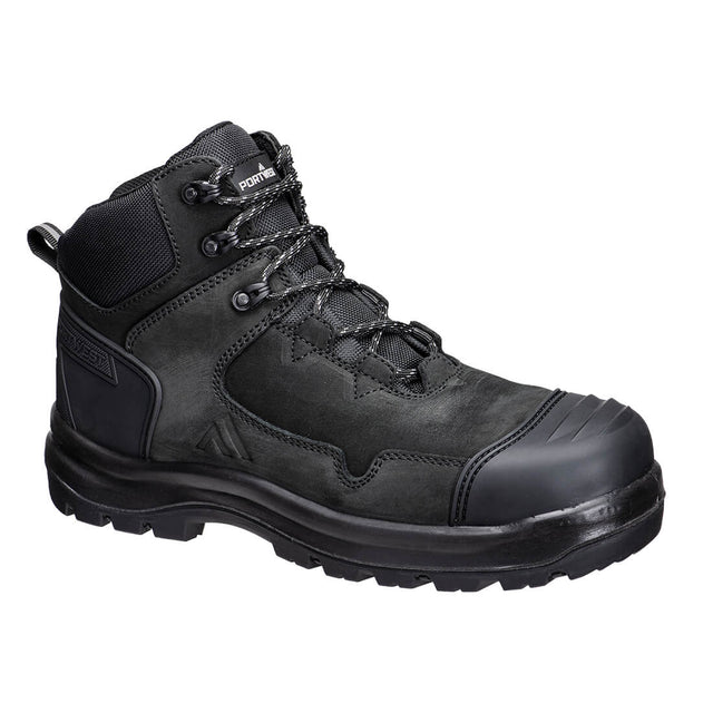 Portwest FD04 Composite Nubuck Leather Mid Boot S3S HRO SR FO SC LG Black
