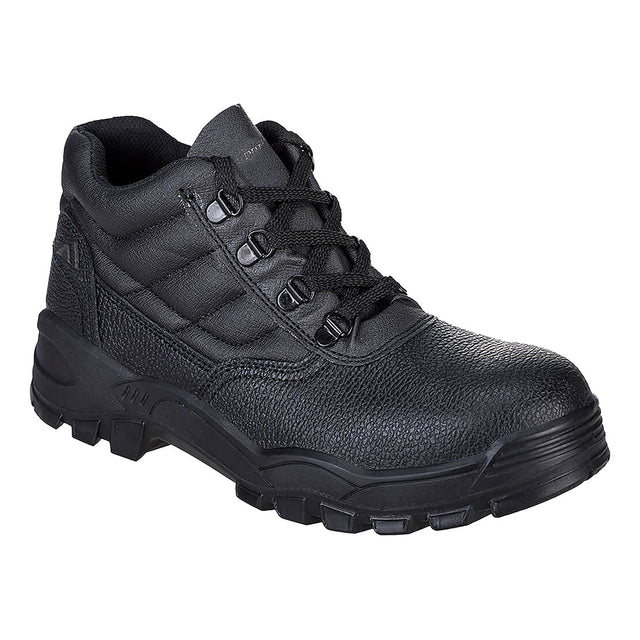 Portwest FW10 Steel Split Leather Mid Boot S1P SR Black