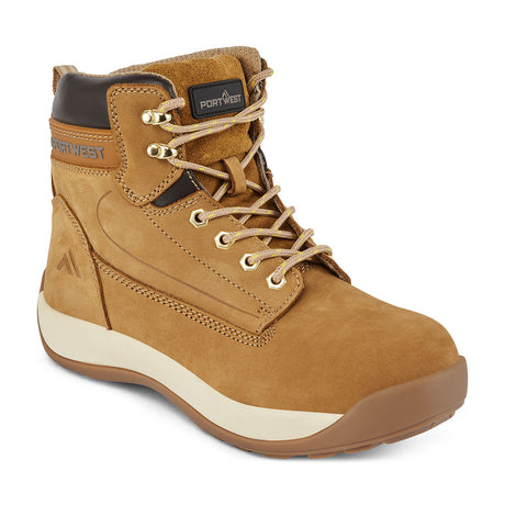 Portwest FW32 Steel Nubuck Leather Mid Boot S3 HRO Honey