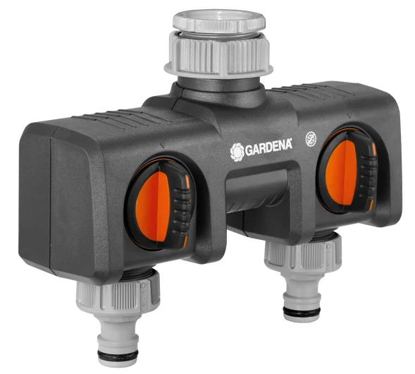 Gardena Twin Tap Connector 3/4" and 1"