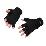 Portwest GL14 Insulated Fingerless Knit Glove Black