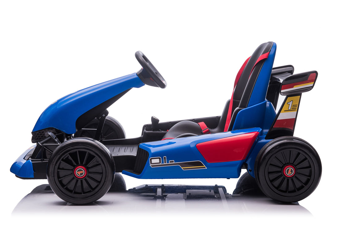 24V Childrens Ride-on Electric Go-Kart in Blue