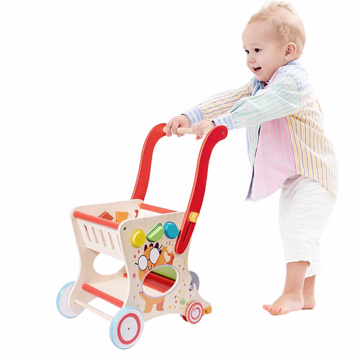 Wooden Pretend Play Shopping Cart