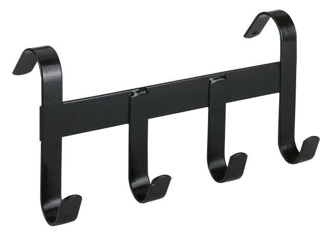 Bridle Bracket metal with 4 hooks to hang up black