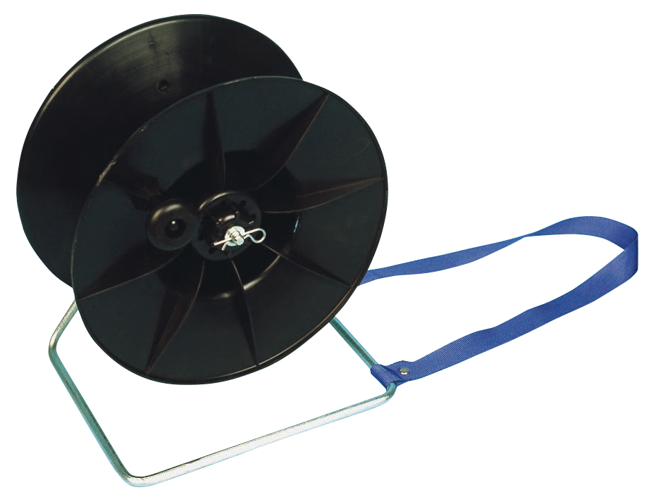 Reel for tape and wire with carrying strap