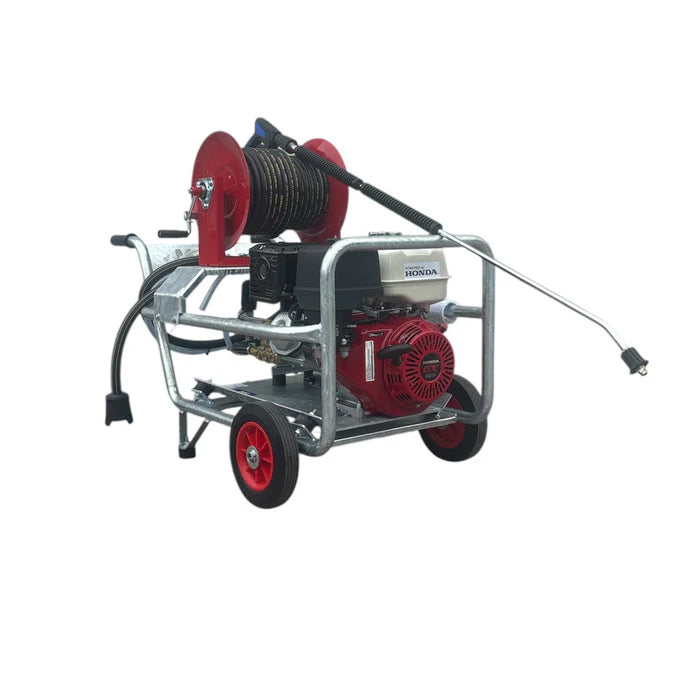 Honda GX390 Pressure Washer 21LPM/3000 PSI Reel + 30M Hose Galvanised