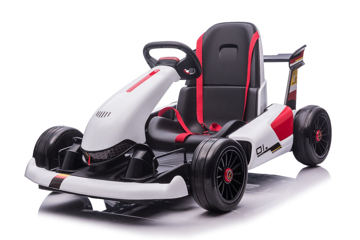 24V Childrens Ride-on Electric Go-Kart in White