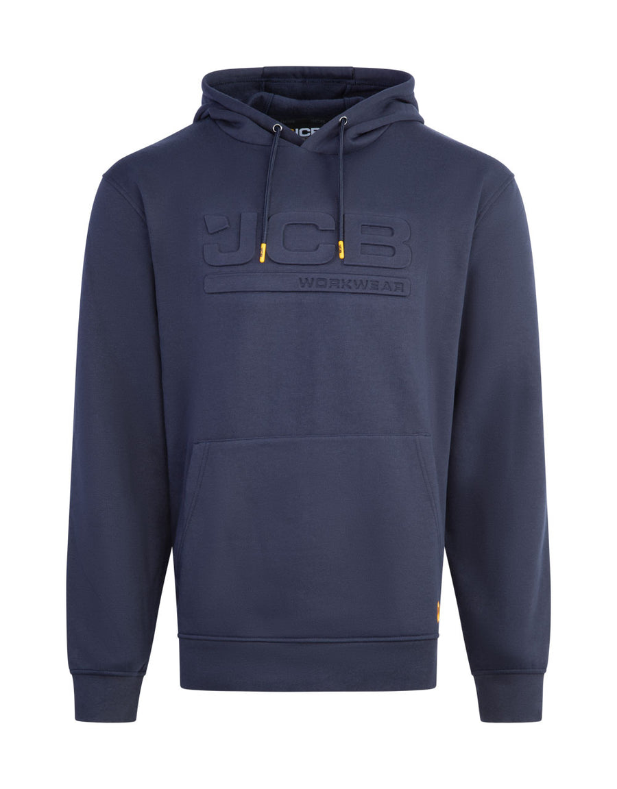 JCB Unisex Embossed Hoodie Navy